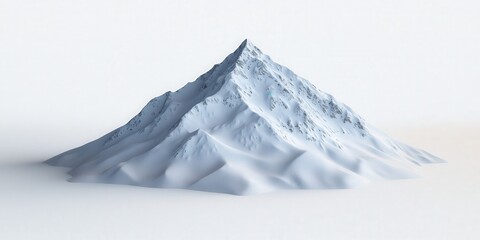 Sticker - Isolated Snow Covered Mountain Peak   3D Render