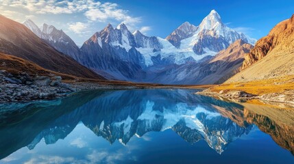 Sticker - Majestic Mountain Reflection in Serene Lake