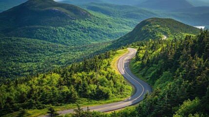 Sticker - Curved Road Through Lush Green Mountainscape