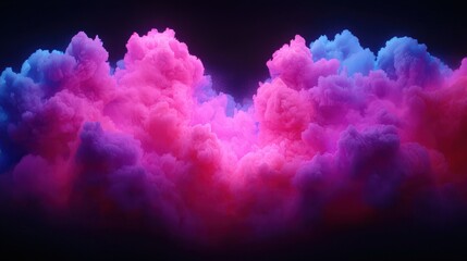 Wall Mural - Abstract Pink and Blue Smoke Clouds  Futuristic Design  Digital Art