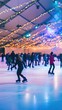 © BloomArt - Blurred Image of People Ice Skating Under String Lights