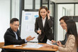 © aekachai - Asian Business Group presents project signings at the office