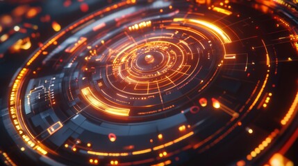 Fototapete - Futuristic Digital Technology Abstract Background