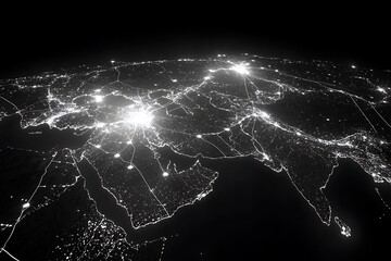 Poster - Global Network of City Lights at Night