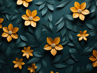 Generous 3d rendering of flowers