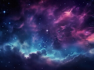 Wall Mural - outstanding a view from space of a spiral galaxy and stars. a universe filled with stars