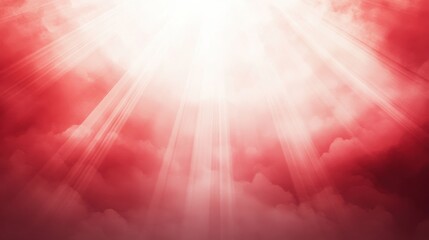 Wall Mural - a red and white sky with a sun shining through the clouds
