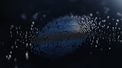 Leinwandbilder - Blue fingerprint is forming from a cloud of data to show the importance of cyber security