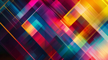 Aufkleber - Abstract background with vibrant colors and geometric shapes creating dynamic composition