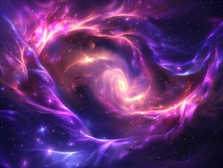 Poster - Abstract night sky with swirling stars, radiant color gradients, and surreal lighting effects, creating a sense of depth and wonder, high-definition precision 