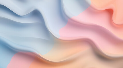 Aufkleber - Wavy pastel color background creating abstract flowing shapes