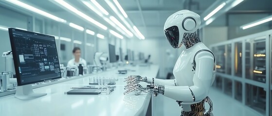 Aufkleber - Advanced robotics in electronics factory assembling intricate devices