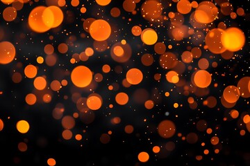 Canvas Print - Abstract Orange Bokeh Lights Background, Festive Overlay