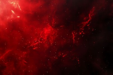 Abstract red and black nebula background with glowing dust and smoke