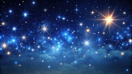 Wall Mural - dark night sky with twinkling stars motion looped background, starry, abstract, night, sky, blinking