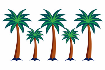 Wall Mural - Palm trees isolated on white background