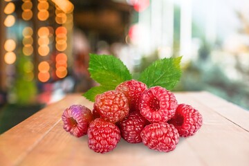 Set of tasty sweet ripe raspberries