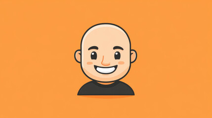 Sticker - A vibrant 2D illustration showcasing a cartoon icon of a mans face against a sleek, clean background.