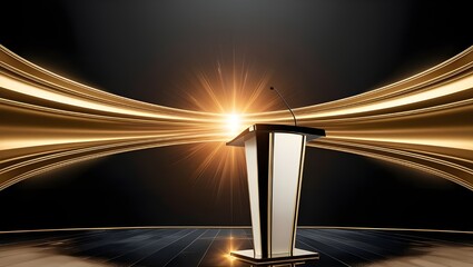 background with gold podium 