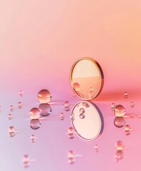 Abstract Composition of Oil Droplets on a Gradient Background