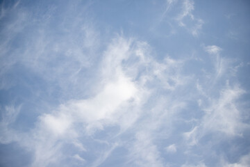 Blue sky with white clouds.