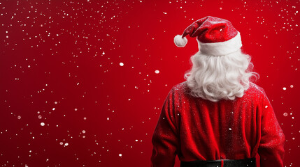 Poster - Christmas Santa's back view wallpaper background