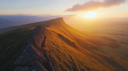 Wall Mural - wonderful sunset in the mountains