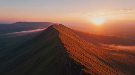 Wall Mural - wonderful sunset in the mountains