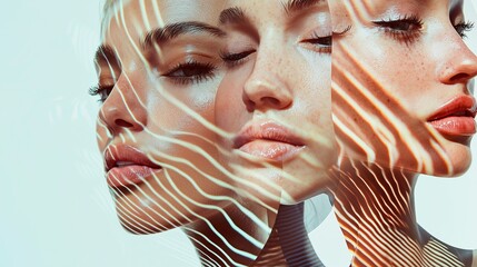Wall Mural - creative abstract portraits featuring dramatic light and shadows
