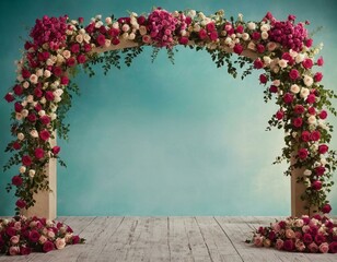 Flower background, backdrop wedding decoration, rose pattern, Wall flower, colorful background