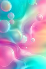 Poster - Abstract Pastel Background with Bubbles and Swirls