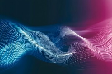 Poster - Abstract Blue and Pink Wave Pattern Background