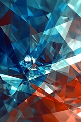 Wall Mural - Abstract Geometric Background   Blue  Orange  and White Polygons