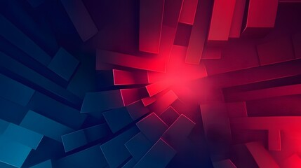 Poster - Abstract Geometric Red and Blue Background