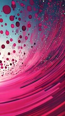 Poster - Abstract Pink and Blue Swirling Background with Circles and Glitter