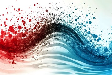 Wall Mural - Abstract Blue and Red Swirling Shapes Digital Art