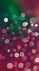 Wall Mural - Abstract Bokeh Lights Background with Red and Green Tones