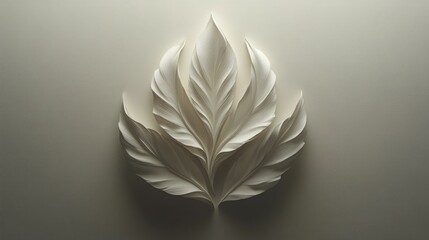 Canvas Print - Elegant arrangement of white leaves creating a serene aesthetic.