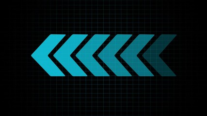 Wall Mural - animated looping swipe left white arrow pointing to the right isolated on a background arrows animat