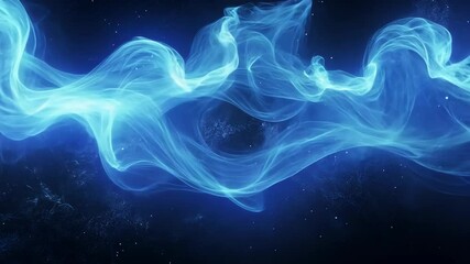Wall Mural - blue smoke swirls against a dark, starry background