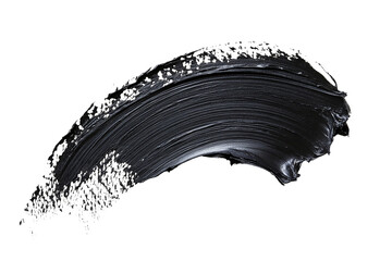 Fototapete - Black paint stroke isolated on a white background, perfect for design projects or artistic concepts.