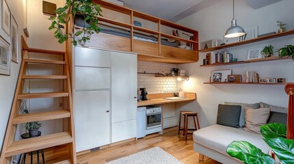 Micro studio showcasing efficient use of small spaces.