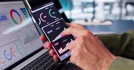 Fototapete - Business Data Analytics Dashboard