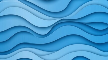 Aufkleber - Abstract blue wavy paper cut background pattern, perfect for modern designs and graphic projects.