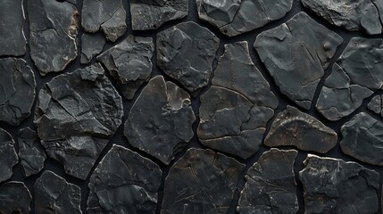 Poster - Black stone wall texture.