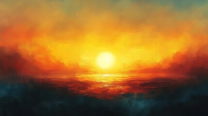 Wall Mural - Abstract Fiery Sunset