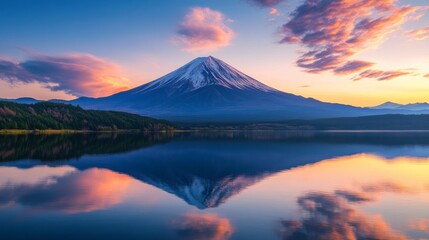 Wall Mural - Majestic Sunset over Mount Fuji