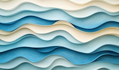 Sticker - A blue and white wave pattern with a light blue and tan color