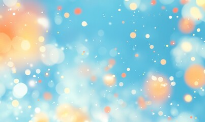 Sticker - A blurry image of a blue sky with a few yellow and orange dots