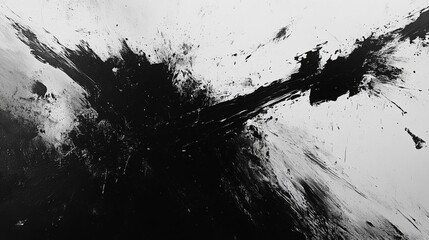 Canvas Print - Abstract Black and White Paint Splash